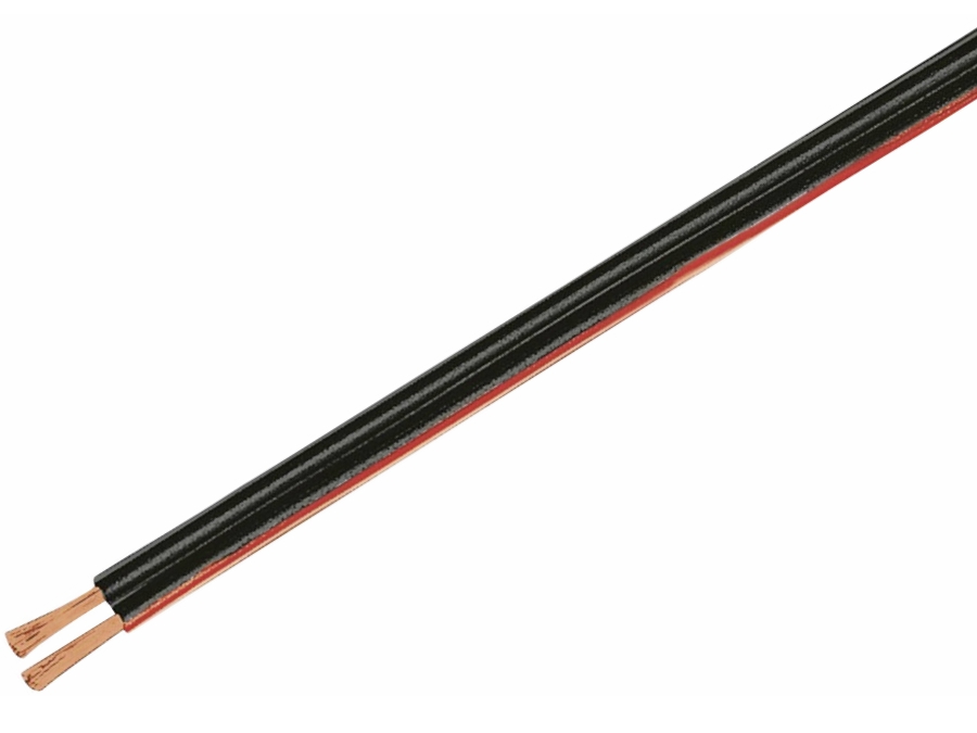 Højttalerledning - 2x1,5mm² CU, Sort/rød (metervare)