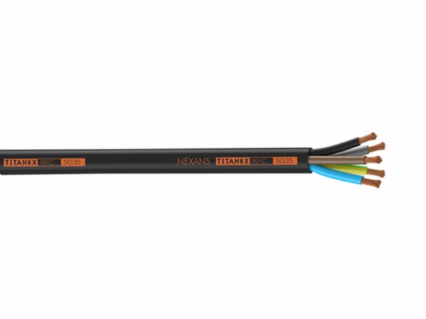 Gummikabel - H07RN-F, 5x2,5mm² Ø15mm, Sort (metervare)