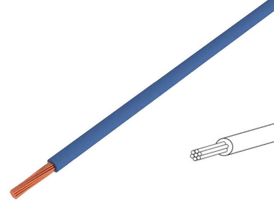 Monteringsledning - 2,5mm² trådet, PVC, Mørk Blå (metervare)