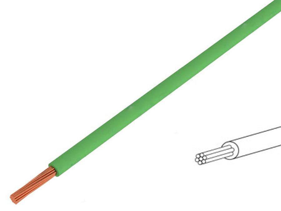Monteringsledning - 2,5mm² trådet, PVC, Grøn (metervare)