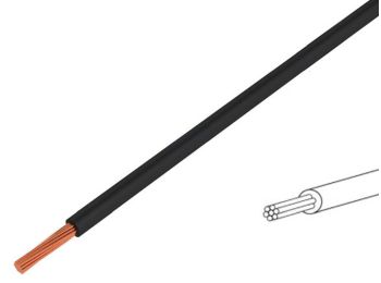 Monteringsledning - H07V-K, 1,5mm², CU, Sort (metervare)