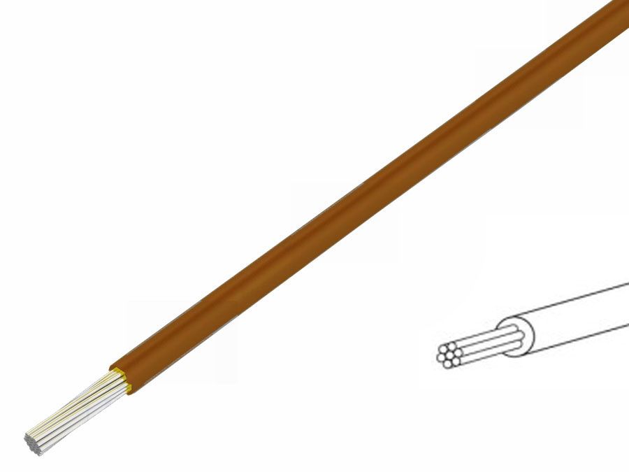 Silikoneledning - 1,5mm² trådet, 180°C Brun (metervare)