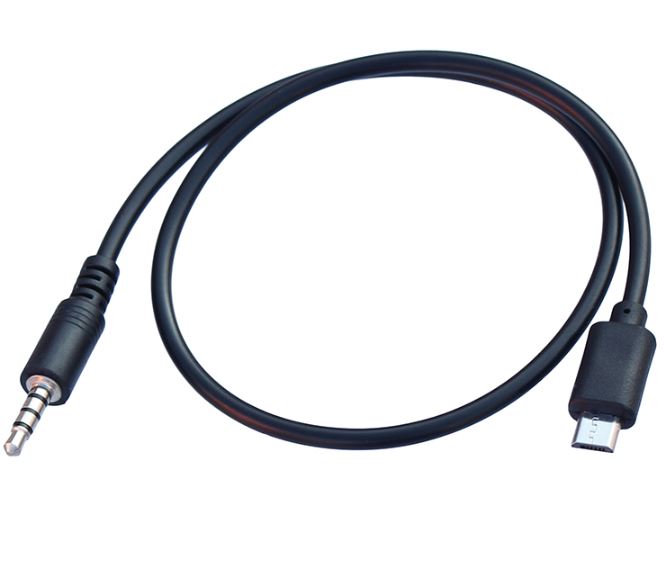 Audio adapterkabel - 4P 3,5mm JACK han til Micro USB (0,4m)