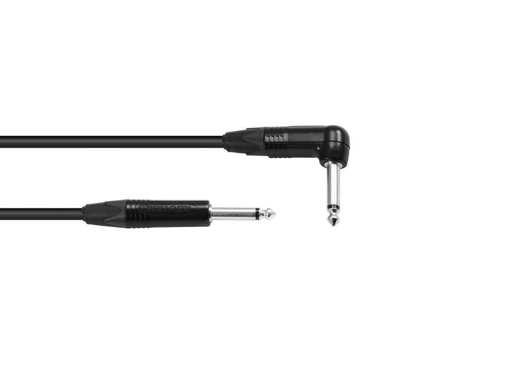 Prof. guitarkabel - 6,3mm JACK han/han (1x 90°) Neutrik (3m)