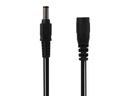DC forlængerkabel - 5,5x2,1mm han/hun, 0,5mm² 5A, Sort (5m)