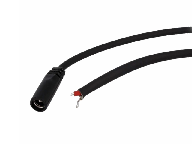 DC kabel - 5,5x2,5mm DC hun til løs ende, 1mm² Sort (1,5m)