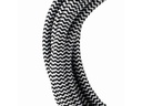 Stofledning - 3x0,75mm², SORT/HVID sildeben (3m)