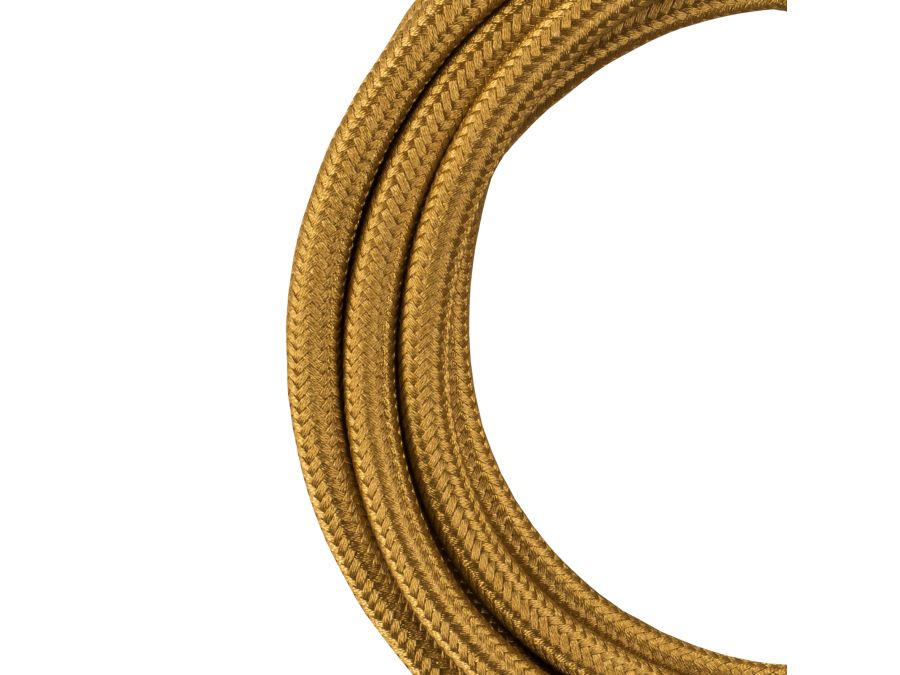 Stofledning - 2x0,75mm², Metallisk GULD (3m)