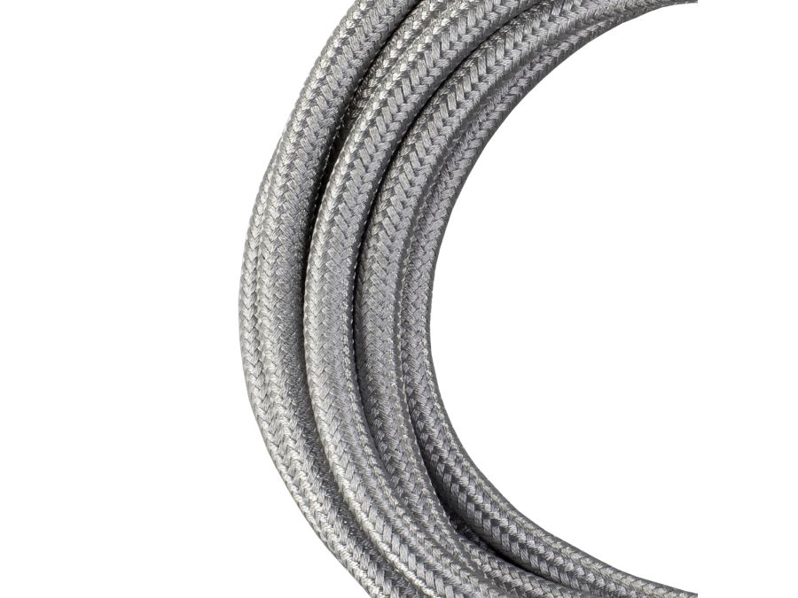 Stofledning - 2x0,75mm², Metallisk SØLV (3m)