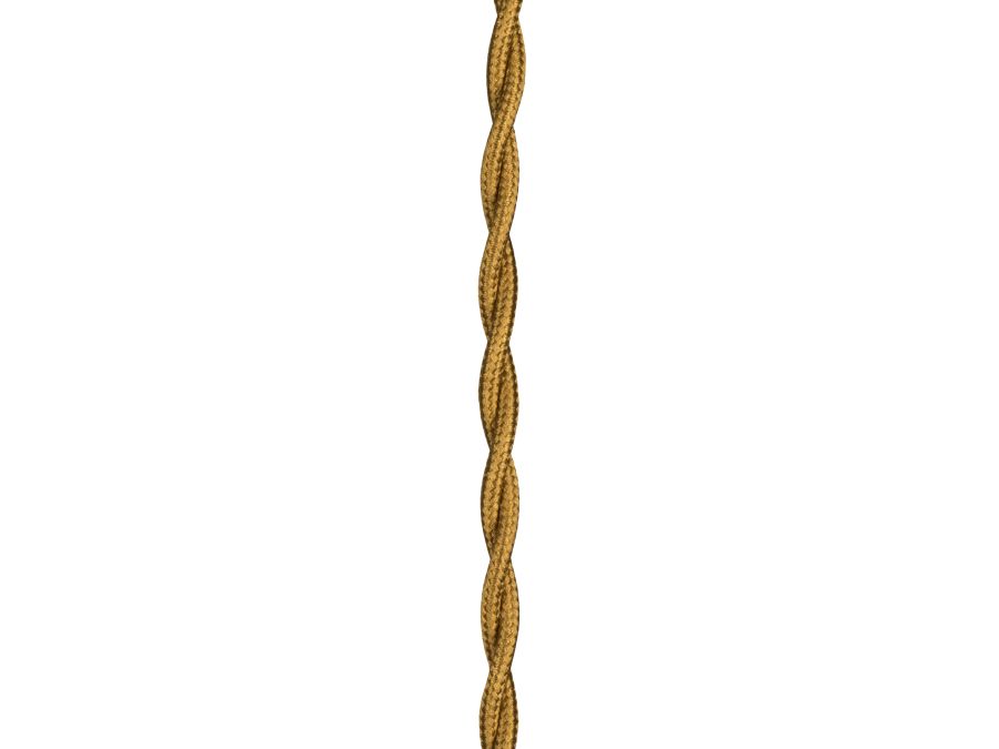 Stofledning - 2x0,75mm², Snoet, Metallisk GULD (3m)