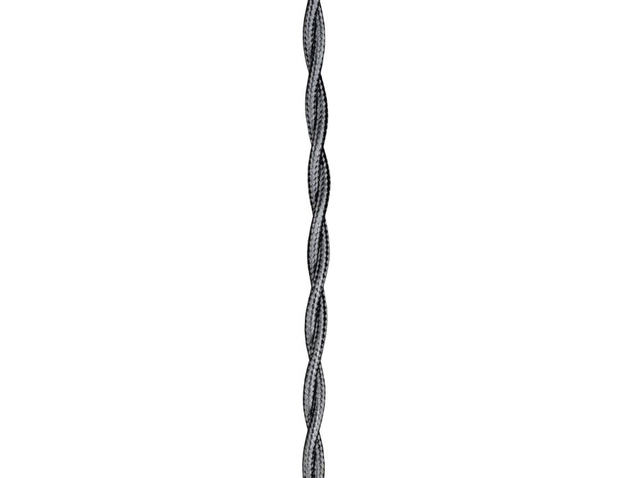 Stofledning - 2x0,75mm², Snoet, Metallisk SØLV (3m)