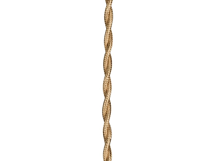 Stofledning - 2x0,75mm², Snoet, Metallisk Champagne (3m)