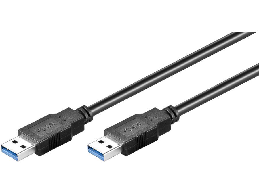 USB 3.0 kabel - A han til A han, Sort (3m)