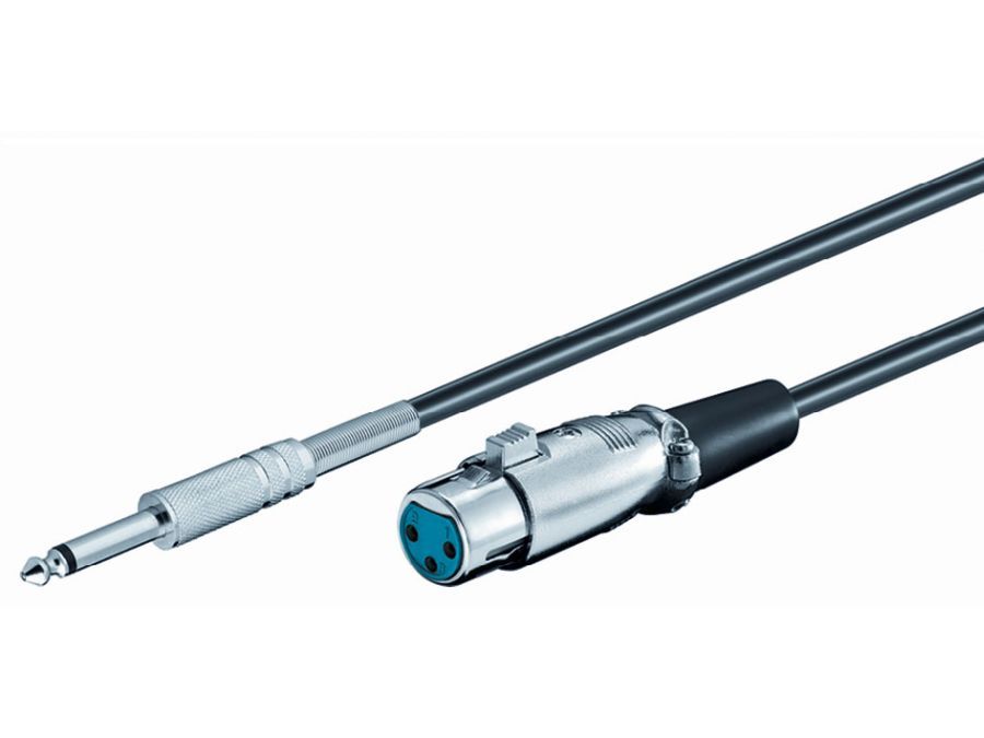 XLR kabel - XLR hun til 6,35mm mono JACK han (6m)