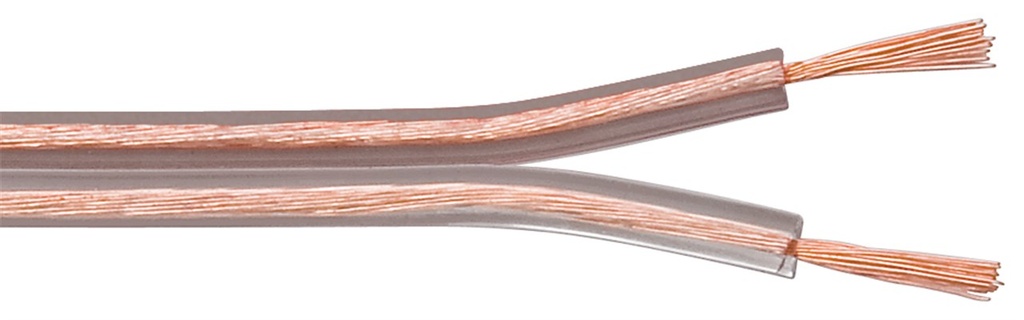 Højttalerledning - 2x0,75mm² CCA, transparent (10m)
