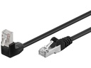 FTP netværkskabel - 2xRJ45, 1x90° CAT5e, Sort (5m)