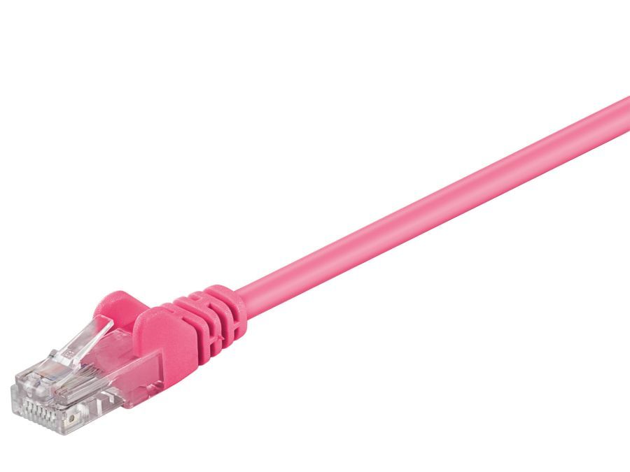 UTP netværkskabel - CAT5E, 2 x RJ45, Magenta (1,5m)