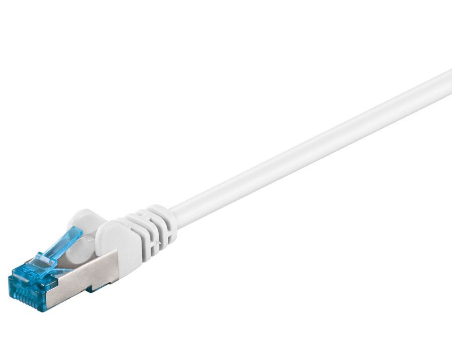 S/FTP netværkskabel - CAT6a PiMF Halogenfri, Hvid (0,5m)