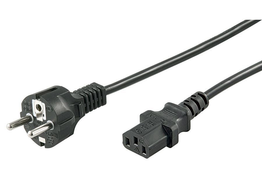 Strømkabel - CEE7/7 > C13 (IEC), Sort (2m)