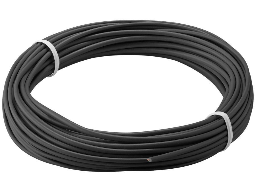 Monteringsledning - 0,14mm² trådet, Sort (10m)