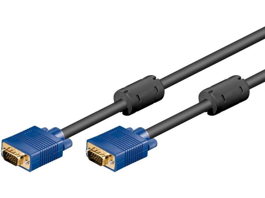 Monitorkabel - Fuld HD, SVGA, 2 x han, Blå/Sort (5m)