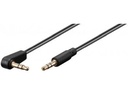 AUX audiokabel - 3,5mm st. JACK han/90° han, Sort (0,5m)