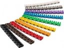 Kabelmarkerings clips - Cifre 0-9, 10x10 farvede (<Ø2,5mm)