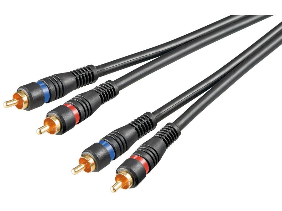 Phonokabel - 2 x RCA han til 2 x RCA han, OFC (0,2m)