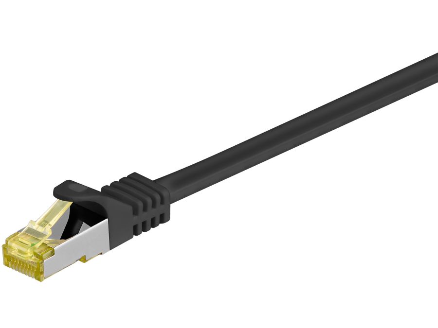 S/FTP netværkskabel - CAT7, PiMF, Halogenfri, Sort (0,5m)
