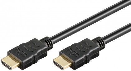 HDMI 2.0 kabel m. ethernet - 2 x A han forgyldt, Sort (1m)