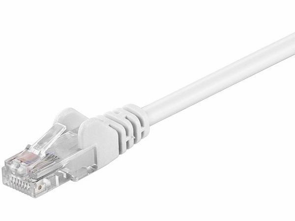 UTP netværkskabel - CAT5E, 2 x RJ45, Hvid (7,5m)