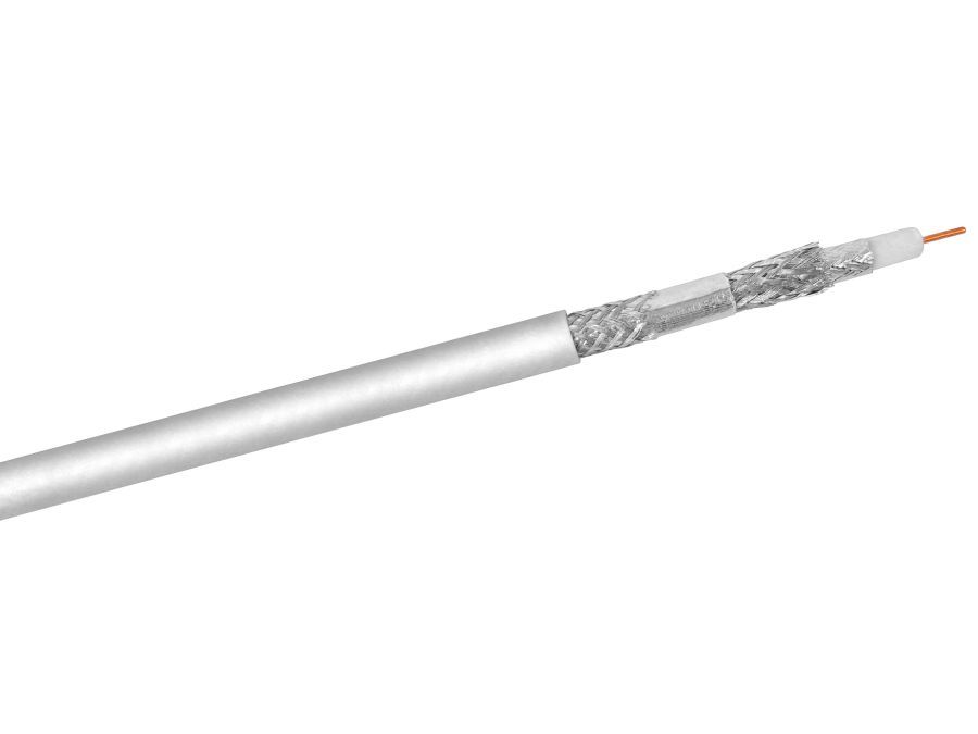 COAX antennekabel 75ohm 4 skærm CCS Hvid Ø8,2mm (metervarer)