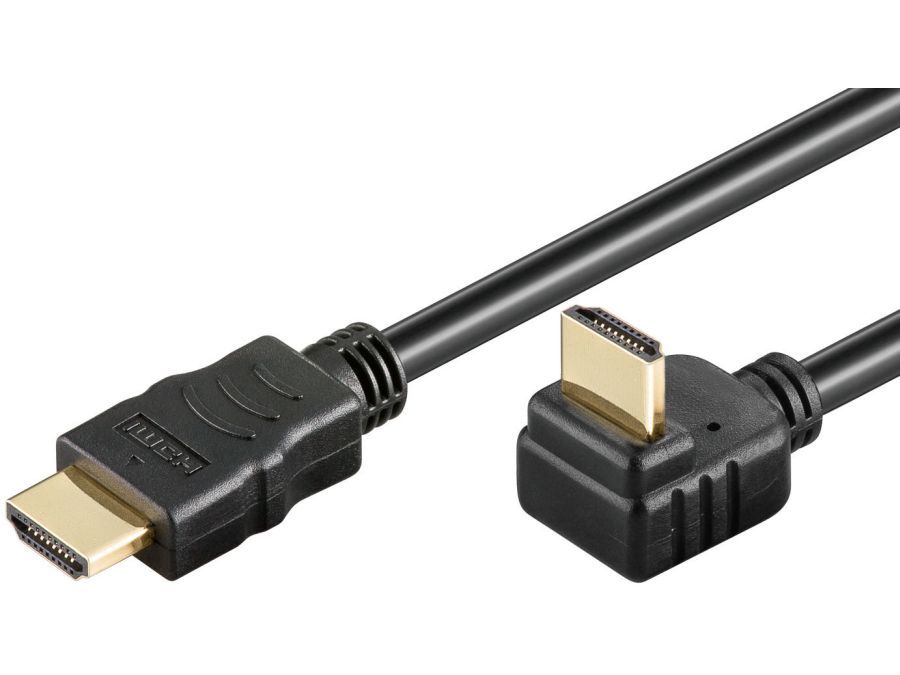 HighSpeed HDMI kabel - Han til 270° han, m.E, Sort (1,5m)