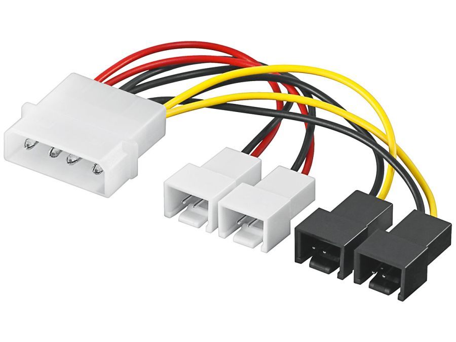 Intern PC strømkabel - 4P til 2 x 3P(12V) + 2 x 3P(5V)
