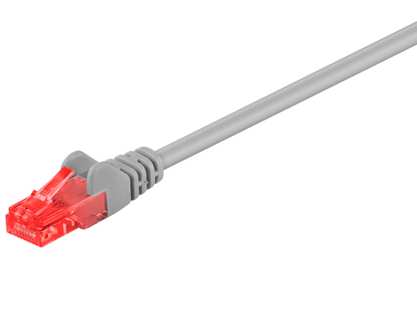 UTP netværkskabel - CAT6, 2xRJ45, Grå (0,5m)