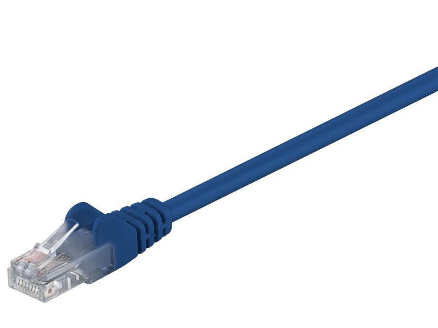 UTP netværkskabel - CAT6, 2xRJ45, Blå (1m)