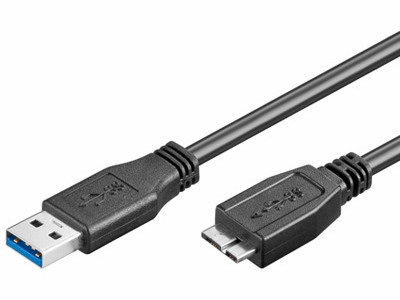 USB 3.0 kabel - A han til Micro B han, 3 x skærm (3m)