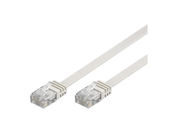 UTP netværkskabel, FLAD - 2xRJ45, CAT5e, Hvid (3m)