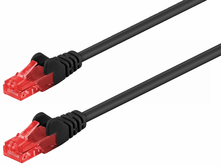 UTP netværkskabel - CAT6, 2xRJ45, Sort (5m)