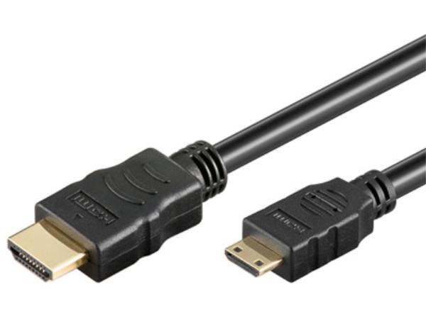 HDMI minikabel - HDMI han til mini-HDMI han m.E, Sort (3m)