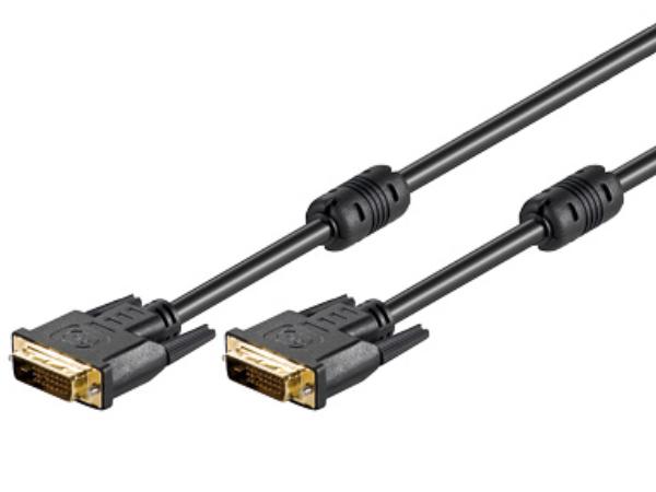 DVI-D kabel - Dual Link, 2 x DVI-D han, m. støjfilt. (3m)
