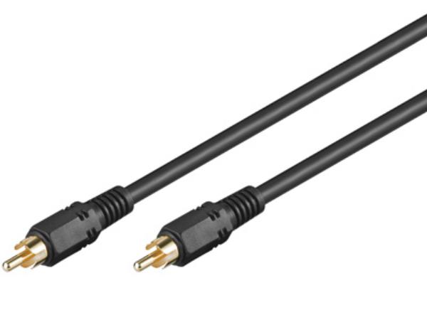 Phonokabel - RCA han til RCA han, RG59, Guld (20m)