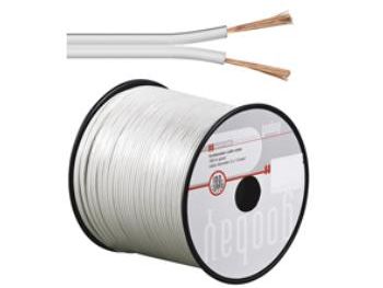 Højttalerledning - 2x0,75mm² OFC, Hvid (metervare)