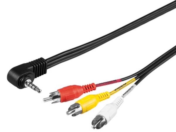 A/V kabel - 3,5mm 4 pol JACK han til 3 x RCA han (1,5m)