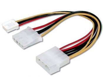Intern PC Y-strømkabel - 5,25" til 5,25" + 3,5" (13cm)