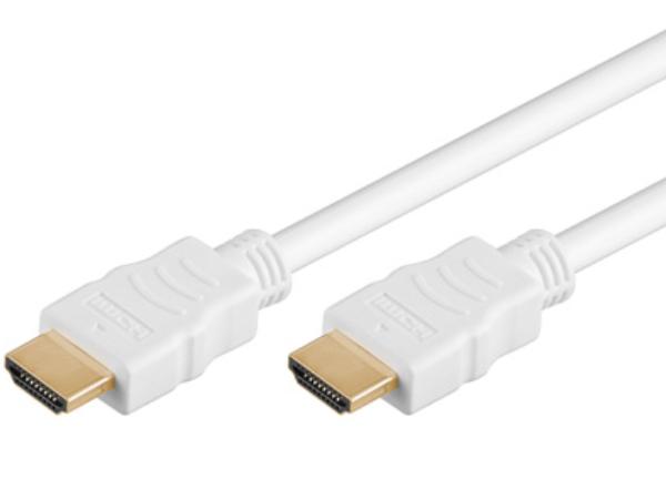 HighSpeed HDMI 1.4 kabel - 2 x HDMI han m.E, Hvid (1m)