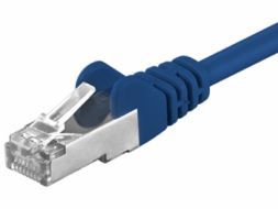 FTP netværkskabel - Skærmet CAT5e, 2xRJ45, BLÅ (0,5m)