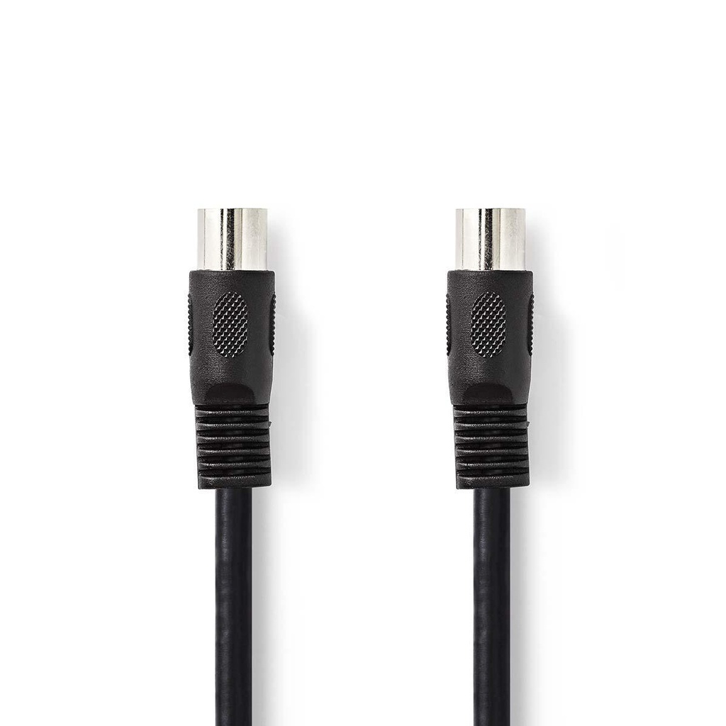 Midi audiokabel - 2 x 5 pol 180° DIN han, Sort (2m)