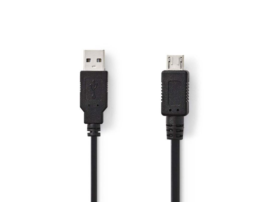 USB 2.0 kabel - A han til micro A han, Sort (2m)