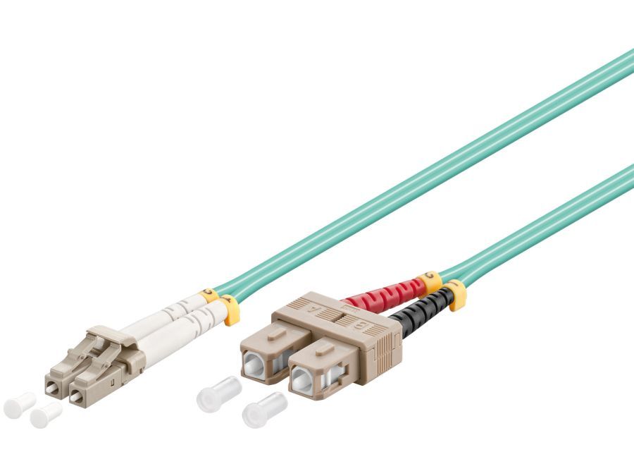 Fiberoptisk netværkskabel LC-SC multimode OM3 (0,5m)